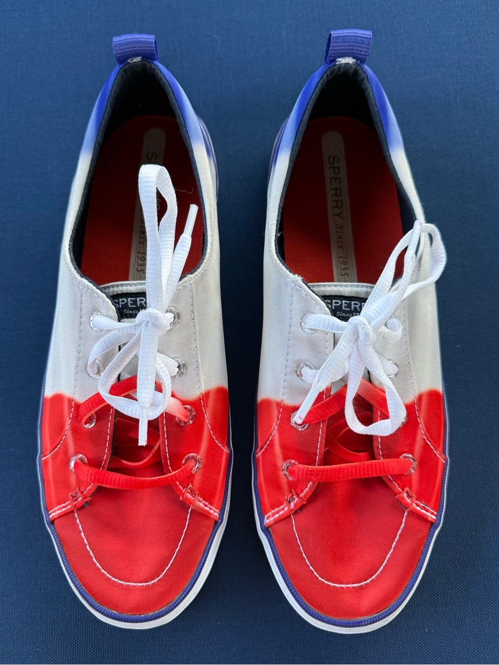Sperry x Popsicle Crest Vibe Firecracker Sneakers in Red, White & Blue